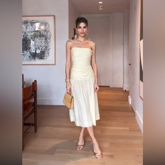 ZARA DRAPED MIDI DRESS ZW COLLECTION